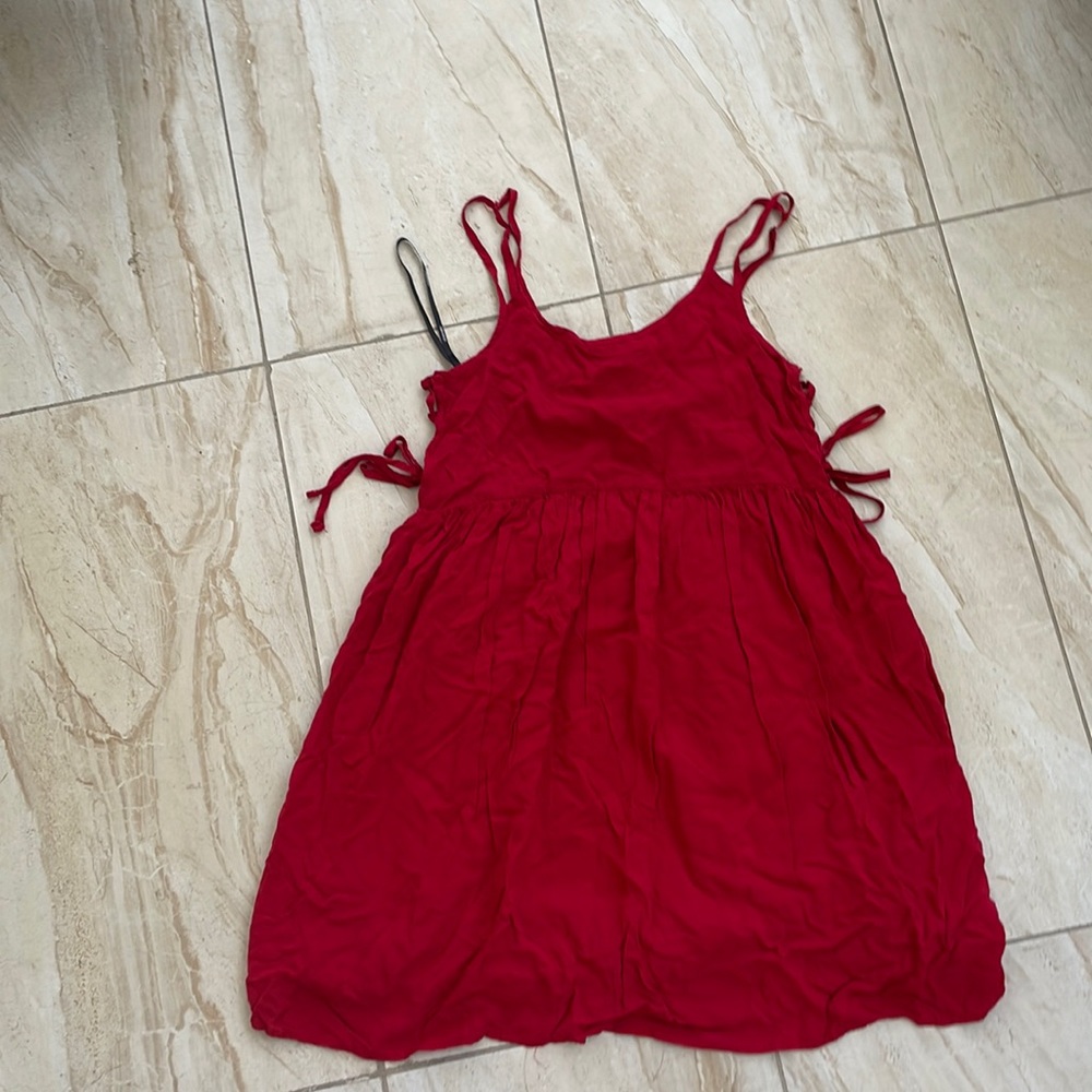 Red baby doll dress